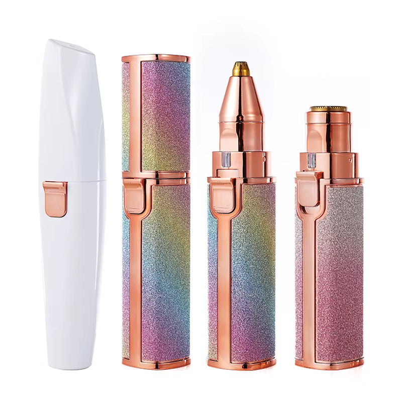 2 in 1 Rechargeable Epilator Electric Eyebrow Trimmer Female Body Facial Lipstick Shape Hair Removal Mini Painless Razor Shaver