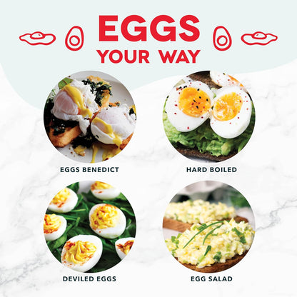 Rapid Egg Cooker - Boiler, Poacher & Steamer - Includes Measuring & Recipe Guide - Dishwasher Safe - Holds 7 Eggs, Aqua